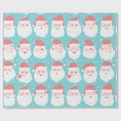 Funny Santa Faces Weihnachtsgeschenke Wrap Geschenkpapier (Flach)