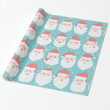 Funny Santa Faces Weihnachtsgeschenke Wrap