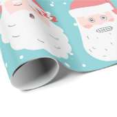 Funny Santa Faces Weihnachtsgeschenke Wrap Geschenkpapier (Rolleneckpunkt)
