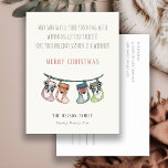 Funny Santa Fills Strümpfe mit Lotterie Weihnachte Feiertagspostkarte<br><div class="desc">Wenn Sie weitere Anpassungen benötigen,  schreiben Sie mir bitte an yellowfebstudio@gmail.com.</div>