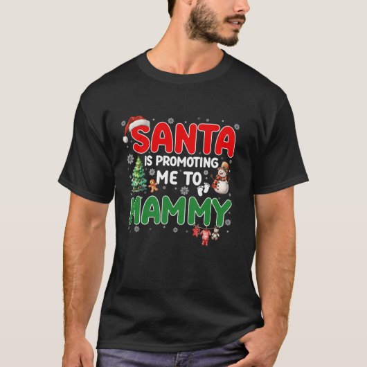 Funny Santa fördert mich zum Mammy Pregnancy Chr. T-Shirt (Vorderseite)