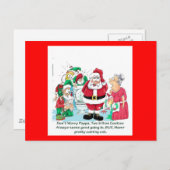 Funny Santa Foto Feiertagspostkarte (Vorne/Hinten)