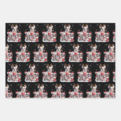 Funny Santa French Bulldog Dogs Christmas Xmas  Geschenkpapier Set (Vorderseite)