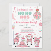 Funny Santa Friendsmas Weihnachts-Party Einladung (Vorderseite)