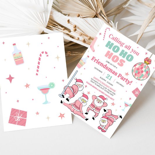 Funny Santa Friendsmas Weihnachts-Party Einladung