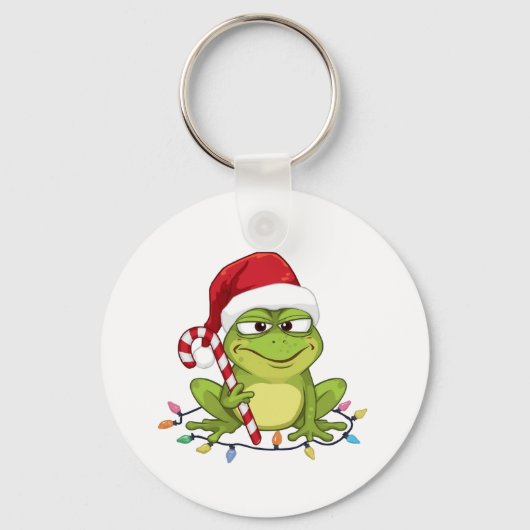 Funny Santa Frog Christmas Shirt - Cute Frog with  Schlüsselanhänger (Vorderseite)
