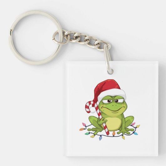 Funny Santa Frog Christmas Shirt - Cute Frog with  Schlüsselanhänger (Vorderseite)