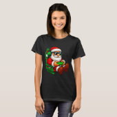 Funny Santa Gaming Gamer Pajamas Pjs Christmas Xma T-Shirt (Vorne ganz)