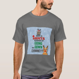 Funny Santa geht den Schornstein herunter Joke Kin T-Shirt