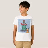 Funny Santa geht den Schornstein herunter Joke Kin T-Shirt (Vorne ganz)