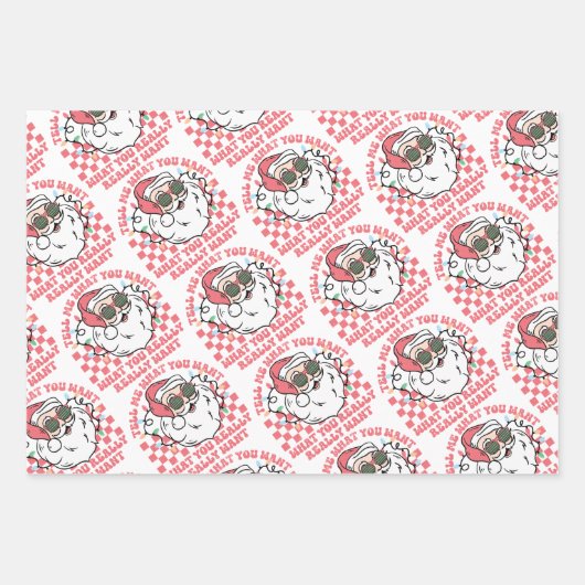 Funny Santa Geschenkpapier Set (Vorderseite)