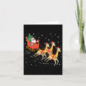 Funny Santa Giraffe Sleigh Flying Christmas Night Karte (Vorderseite)