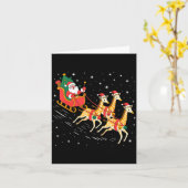 Funny Santa Giraffe Sleigh Flying Christmas Night Karte (Gelbe Blume)