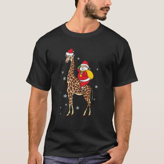 Funny Santa Giraffe Weihnachten Pajama Geschenk fü T-Shirt (Vorderseite)