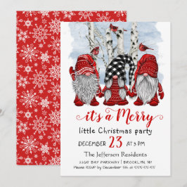 Funny Santa Gnomen Merry Christmas Little Party Einladung