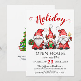 Funny Santa Gnomes Weihnachtsfeiertag Open House Einladung
