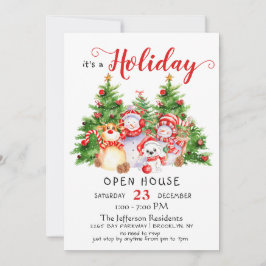 Funny Santa Gnomes Weihnachtsfeiertag Open House Einladung