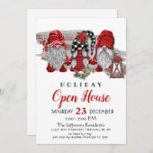 Funny Santa Gnomes Weihnachtsfeiertag Open House Einladung (Vorne/Hinten)