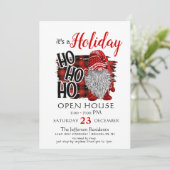 Funny Santa Gnomes Weihnachtsfeiertag Open House Einladung (Stehend Vorderseite)