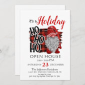 Funny Santa Gnomes Weihnachtsfeiertag Open House Einladung (Vorne/Hinten)