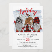 Funny Santa Gnomes Weihnachtsfeiertag Open House Einladung (Vorne/Hinten)