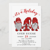Funny Santa Gnomes Weihnachtsfeiertag Open House Einladung (Vorne/Hinten)