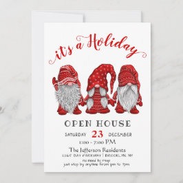 Funny Santa Gnomes Weihnachtsfeiertag Open House Einladung