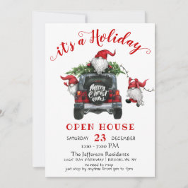 Funny Santa Gnomes Weihnachtsfeiertag Open House Einladung