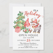 Funny Santa Gnomes Weihnachtsfeiertag Open House Einladung (Vorderseite)