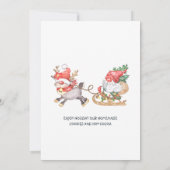 Funny Santa Gnomes Weihnachtsfeiertag Open House Einladung (Rückseite)