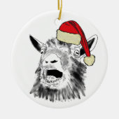 Funny Santa Goat schrie Keramik Ornament (Vorne)