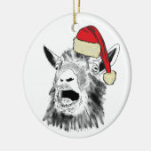 Funny Santa Goat schrie Keramik Ornament (Links)