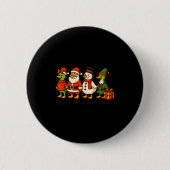 Funny Santa Goose Snowman Nur ein Weihnachtsgoose Button (Vorderseite)