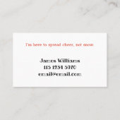 Funny Santa Greetings Telefonnummerkarte (Rückseite)