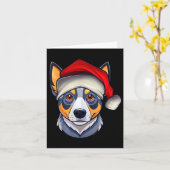 Funny Santa Hat Xmas Pajamas Blue Heeler Dog Chris Karte (Gelbe Blume)