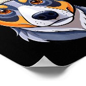 Funny Santa Hat Xmas Pajamas Blue Heeler Dog Chris Poster (Ecke)