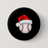Funny Santa Hat Xmas Srt Lover Christmas Baseball Button (Vorderseite)