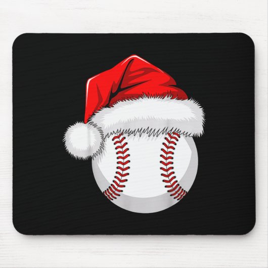 Funny Santa Hat Xmas Srt Lover Christmas Baseball Mousepad (Vorne)