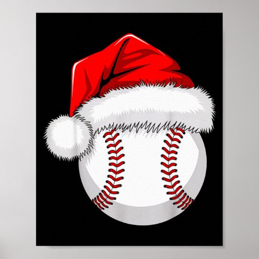 Funny Santa Hat Xmas Srt Lover Christmas Baseball Poster (Vorne)