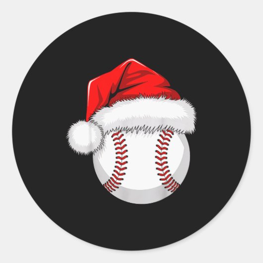 Funny Santa Hat Xmas Srt Lover Christmas Baseball Runder Aufkleber (Vorderseite)