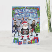 Funny Santa Heavy Metal Weihnachtskarte Feiertagskarte (Vorderseite)