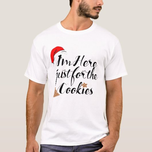 Funny Santa here nur für Cookies T - Shirt Design (Vorderseite)