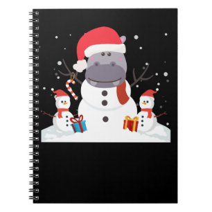 Funny Santa Hippo Weihnachten Snowman Xmas Geschen Notizblock