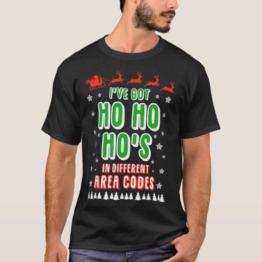 Funny SANTA ho ho ho ho ho HOs in verschiedenen Ge T-Shirt (Vorderseite)