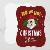 Funny Santa Ho Ho Weihnachten mit deinem Namen (Vorne/Hinten)