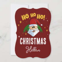 Funny Santa Ho Ho Weihnachten mit deinem Namen
