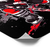 Funny Santa Hockey Christmas Retro Winter Player X Poster (Ecke)