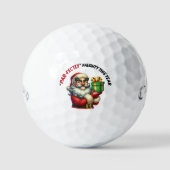 Funny Santa Holiday Golfball (Vorderseite)