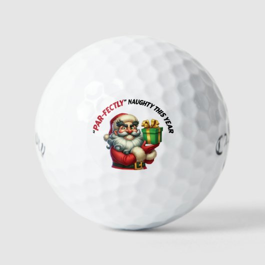 Funny Santa Holiday Golfball (Vorderseite)