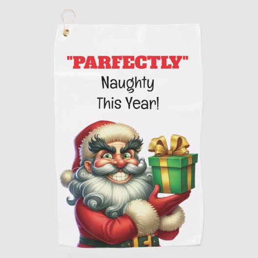 Funny Santa Holiday Golfhandtuch (Vorderseite)